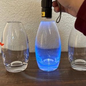 MCM Heavy Leaded Glass Set of 3 Bud Vases